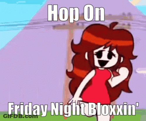 Girl In Red Dress Says Hop On Friday Night Bloxxin GIF