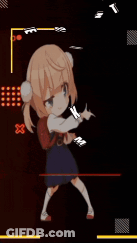 Girl In Red Dress With Letter K Dancing GIF