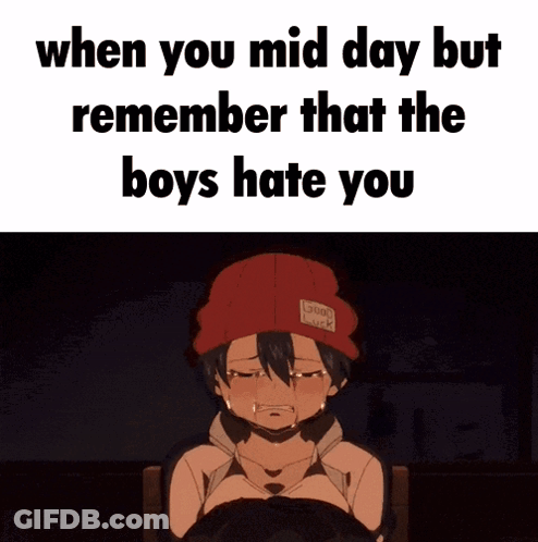 Girl In Red Hat Crying Remember Boys Hate You GIF