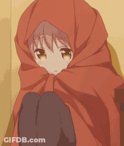 Girl In Red Hood Sitting GIF