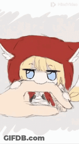 Girl In Red Hood With Ears GIF