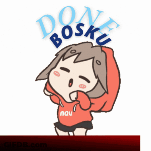 Girl In Red Hoodie With Done Bosku GIF
