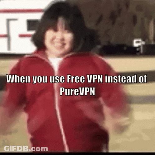 Girl In Red Jacket Dancing When You Use Free VPN Instead Of PureVPN GIF