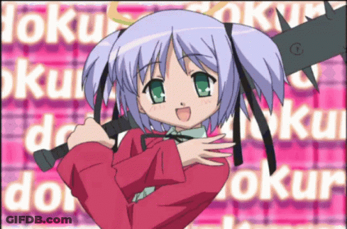 Girl In Red Jacket Holding Sword Saying Oku GIF