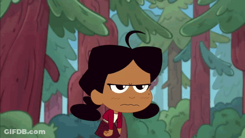 Girl In Red Jacket In Forest GIF