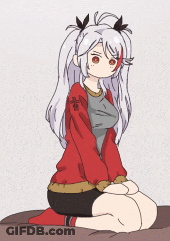 Girl In Red Jacket With Letter R GIF
