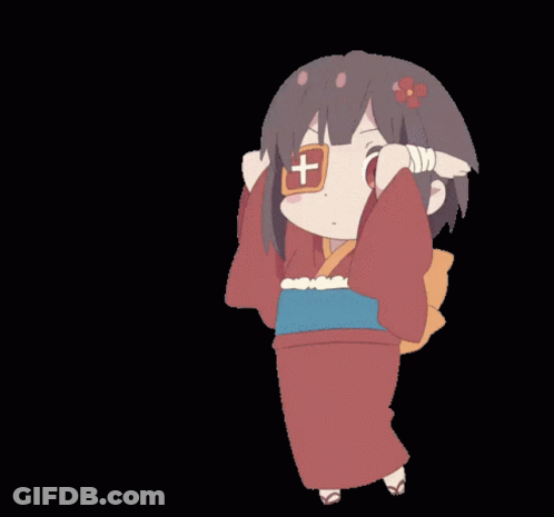 Girl In Red Kimono Dancing GIF