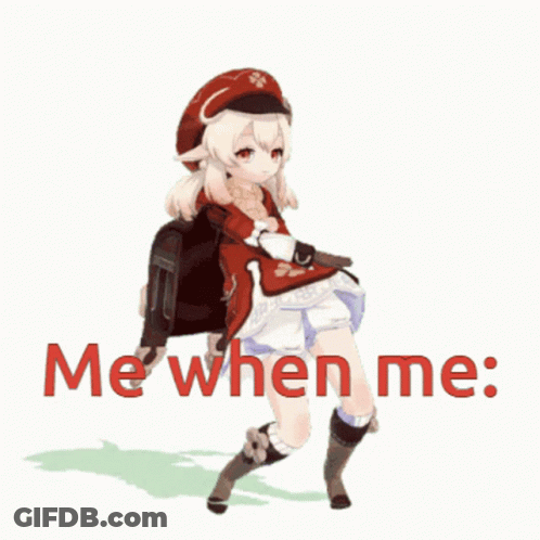 Girl In Red Outfit Saying Me When Me GIF