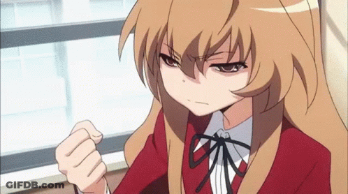 Girl In Red School Uniform Making Angry Face GIF