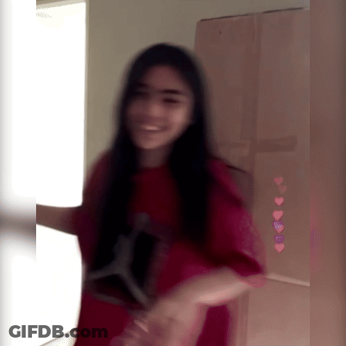 Girl In Red Shirt Saying Jordan GIF