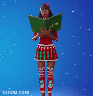 Girl In Red Skirt And Knee High Socks Reading Book GIF