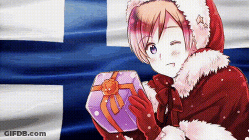 Girl In Santa Hat Holding Gift GIF