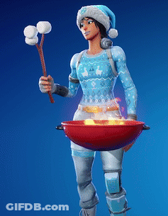 Girl In Santa Hat Holding Marshmallows And Food GIF