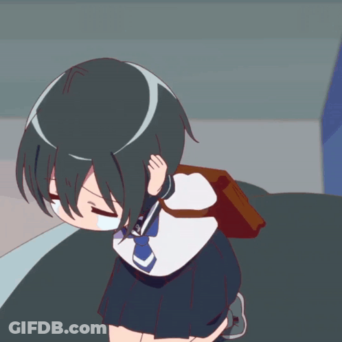 Girl In School Uniform Covering Ears GIF