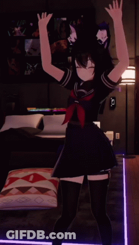 Girl In School Uniform Dancing GIF