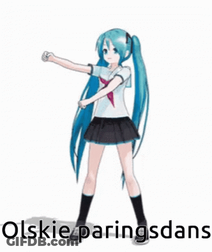 Girl In School Uniform Dancing With Olskie Paringsdans GIF