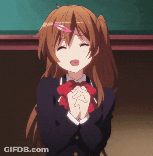 Girl In School Uniform Eyes Closed Mouth Open GIF