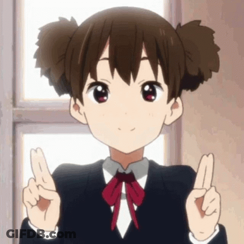 Girl In School Uniform Giving Peace Sign GIF
