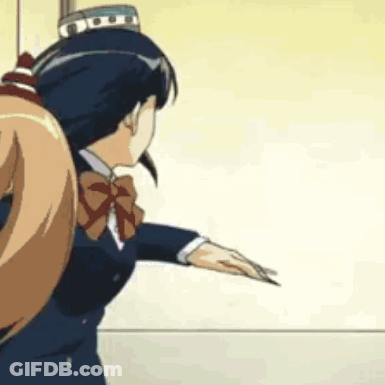 Girl In School Uniform Hand Outstretched GIF