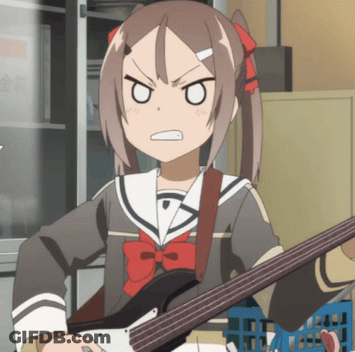 Girl In School Uniform Playing Guitar GIF