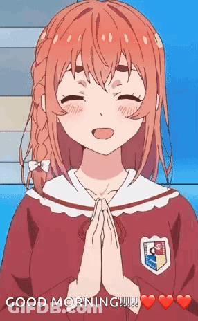Girl In School Uniform Praying GIF
