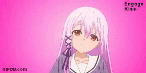 Girl In School Uniform Saying Engage Kiss GIF