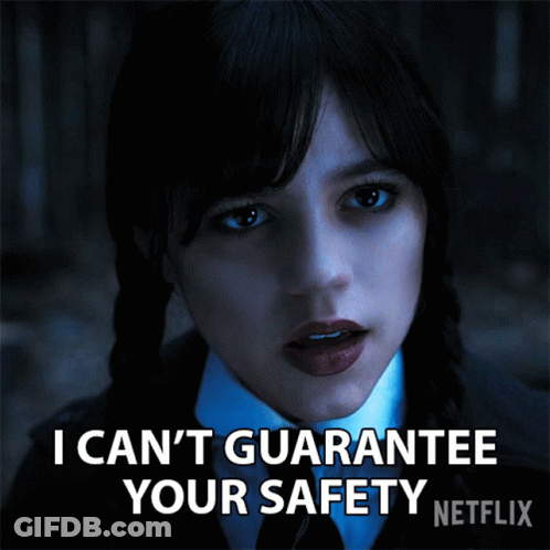 Girl In School Uniform Saying I Can't Guarantee Your Safety GIF