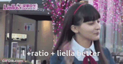 Girl In School Uniform Saying Liella Better GIF