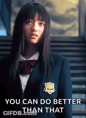 Girl In School Uniform Saying You Can Do Better Than That GIF