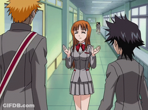 Girl In School Uniform Talking To Boys GIF