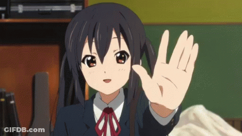 Girl In School Uniform Waving Hand GIF