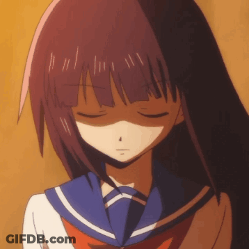 Girl In School Uniform With Eyes Closed GIF
