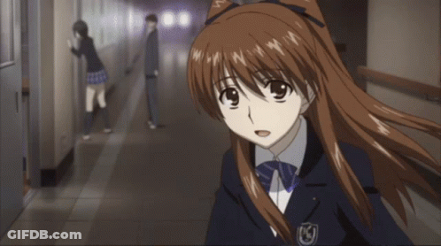 Girl In School Uniform With Letter E GIF