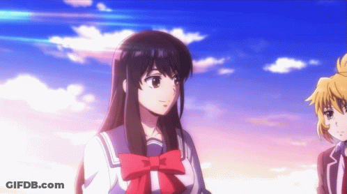 Girl In School Uniform With Red Bow GIF