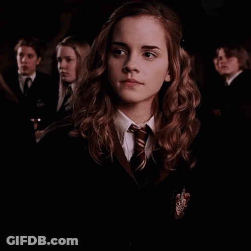 Girl In School Uniform With Tie And Crest GIF