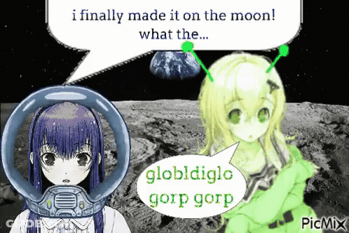 Girl In Space Helmet Says Made It On Moon GIF