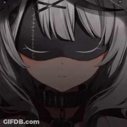 Girl In Stitched Black Mask GIF
