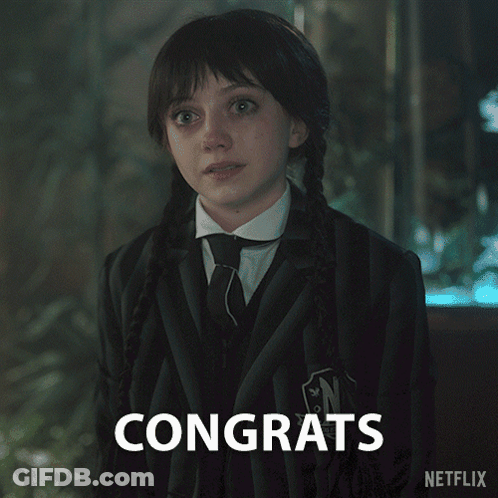 Girl In Suit And Tie Says Congrats Netflix Advertisement GIF