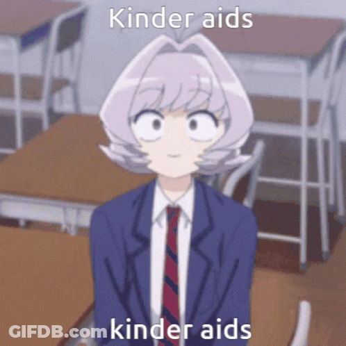 Girl In Suit Saying Kinder Aids Kinder Aids GIF