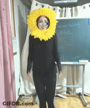 Girl In Sunflower Costume Saying Shabang Sha Bang GIF