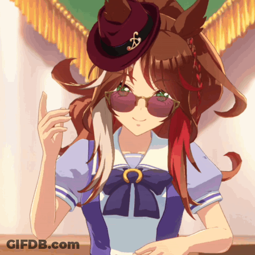 Girl In Sunglasses And Hat With S GIF