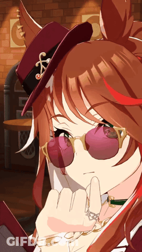 Girl In Sunglasses And Red Hat GIF