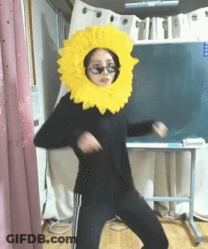 Girl In Sunglasses And Sunflower Hat GIF