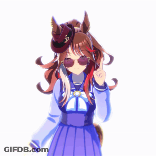 Girl In Sunglasses And Top Hat With Letter S GIF