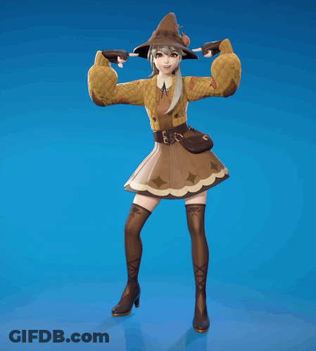 Girl In Sweater And Hat Standing On Blue Surface GIF
