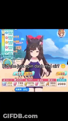 Girl In Swimsuit Did She Just Spin Dash Mid Air GIF
