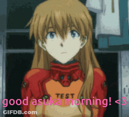 Girl In Test Suit Says Good Asuka Morning GIF