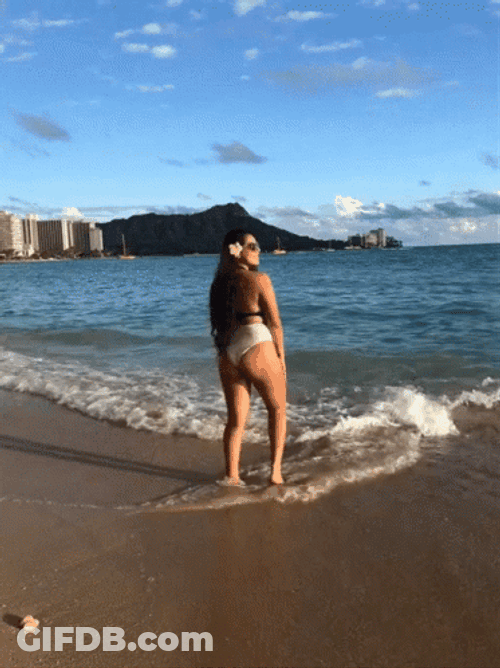 Girl In The Beach Hawaii GIF