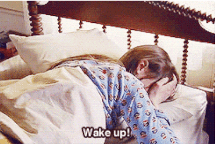 Girl In The Bed Wake Up GIF