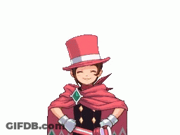 Girl In Top Hat And Cape Pixel Art GIF